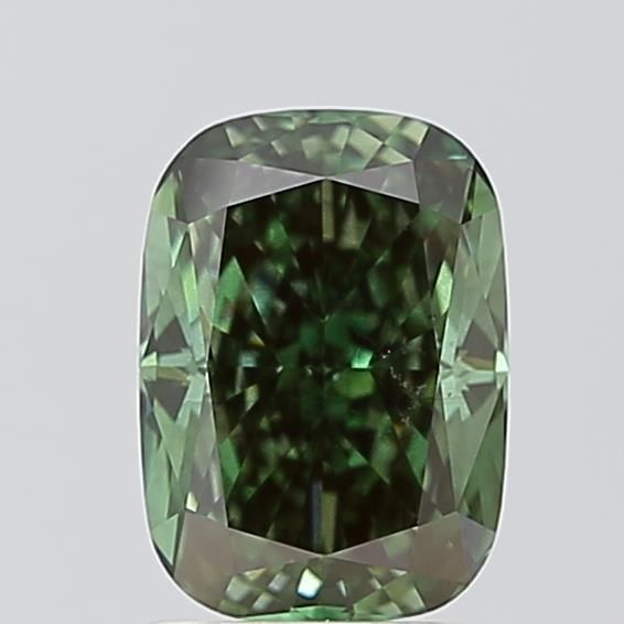 1.74 CT Fancy Vivid Green CUSHION MODIFIED