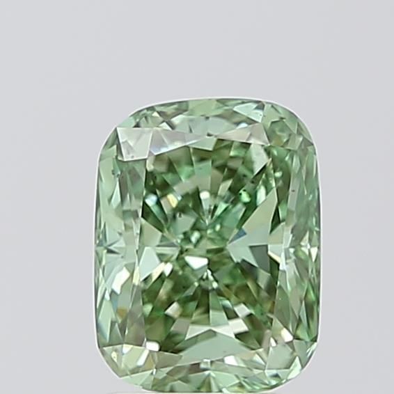 1.49 CT Fancy Vivid Green CUSHION MODIFIED