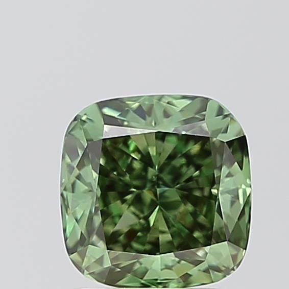 1.55 CT Fancy Vivid Green CUSHION MODIFIED