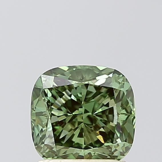 1.47 CT Fancy Vivid Green CUSHION MODIFIED