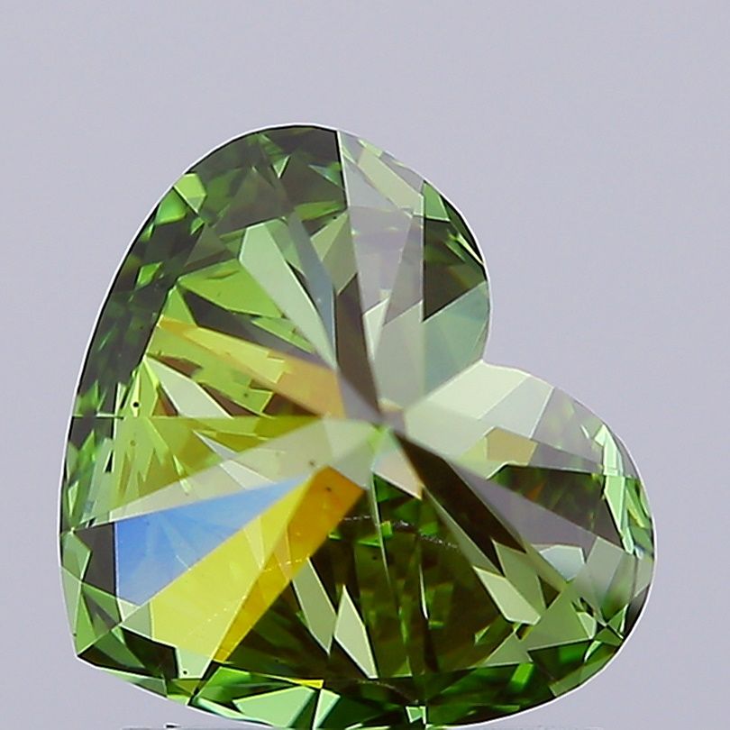 1.5 CT Fancy Vivid Green HEART
