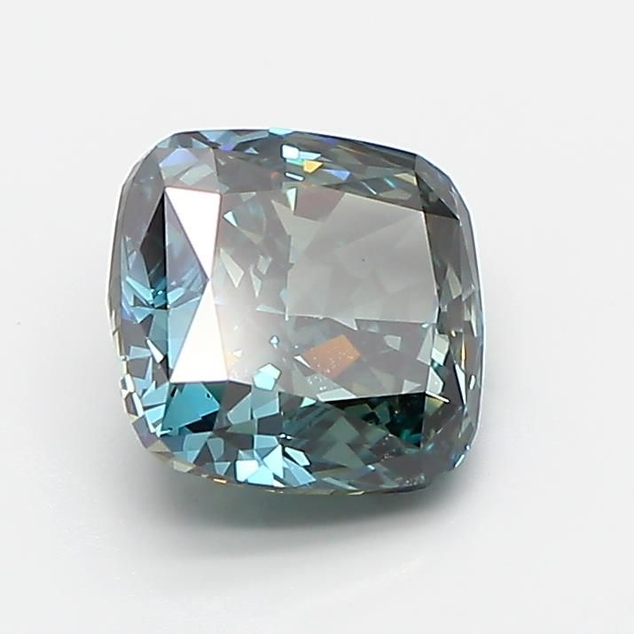 2.03 CT Fancy Blue Green CUSHION MODIFIED