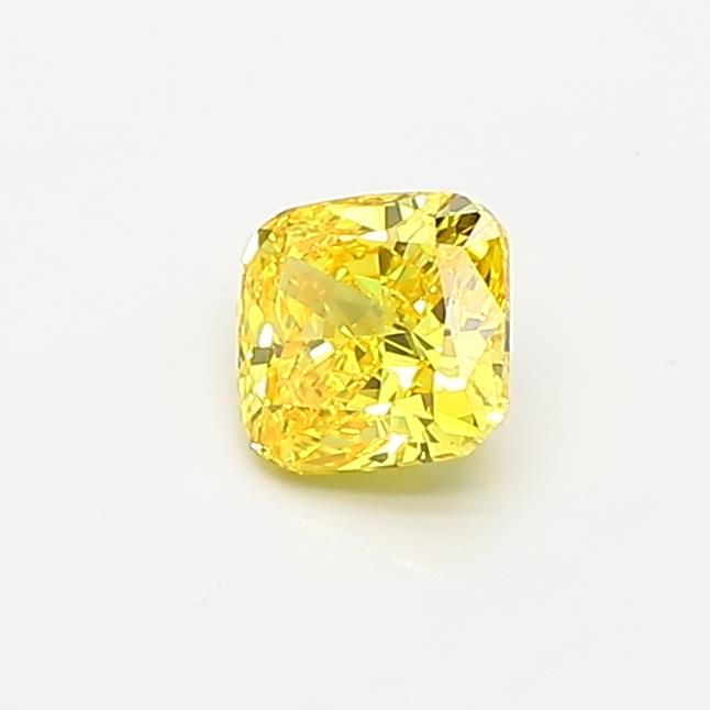 0.44 CT Fancy Vivid Yellow CUSHION BRILLIANT