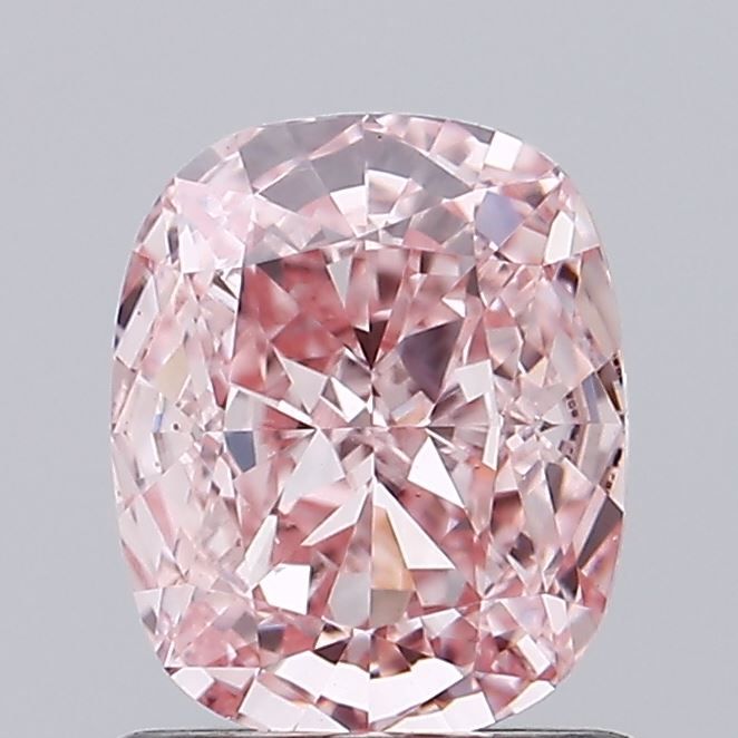 0.97 CT Fancy Vivid Pink CUSHION BRILLIANT