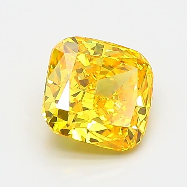 0.97 CT Fancy Vivid Yellow CUSHION MODIFIED
