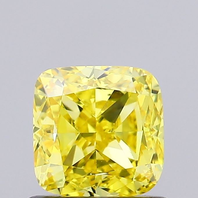 0.95 CT Fancy Vivid Yellow CUSHION MODIFIED