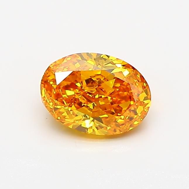 0.71 CT Fancy Vivid Orangey Yellow OVAL