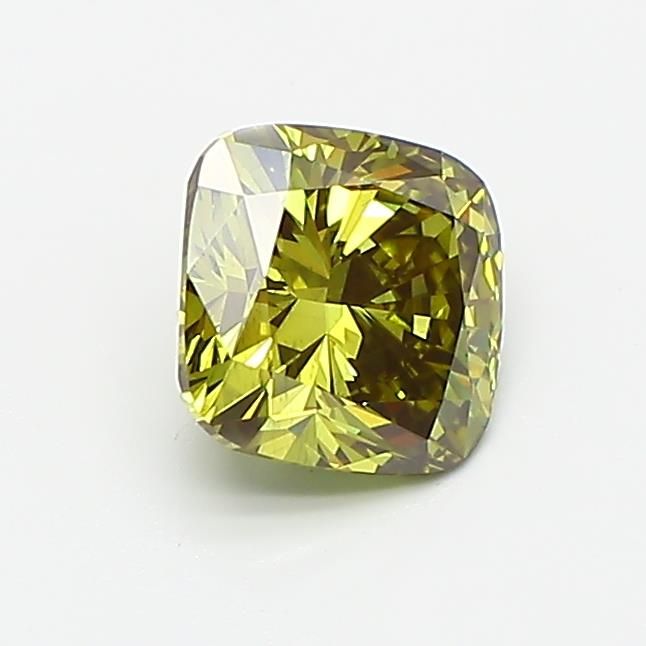 0.96 CT Fancy Intense Yellowish Green CUSHION MODIFIED