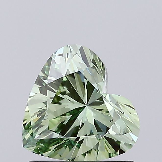 1.01 CT Fancy Vivid Green HEART
