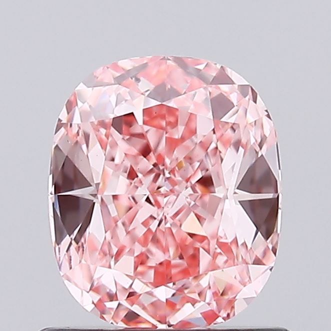 0.76 CT Fancy Vivid Pink CUSHION BRILLIANT