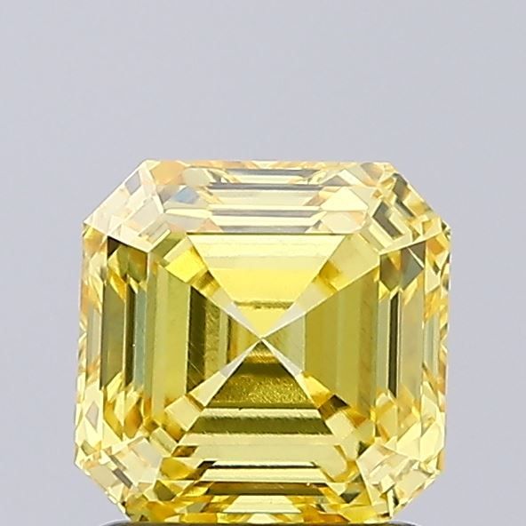 1.42 CT Fancy Vivid Yellow ASSCHER