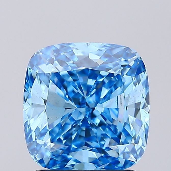 1.53 CT Fancy Vivid Blue CUSHION MODIFIED