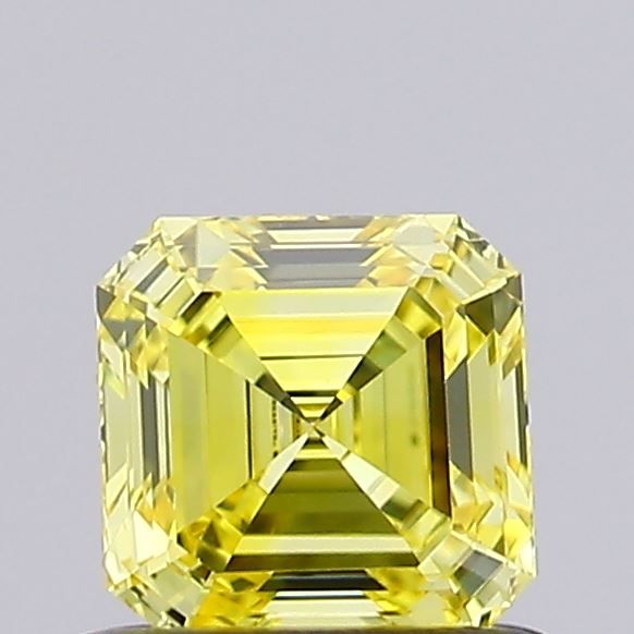 0.61 CT Fancy Vivid Yellow ASSCHER