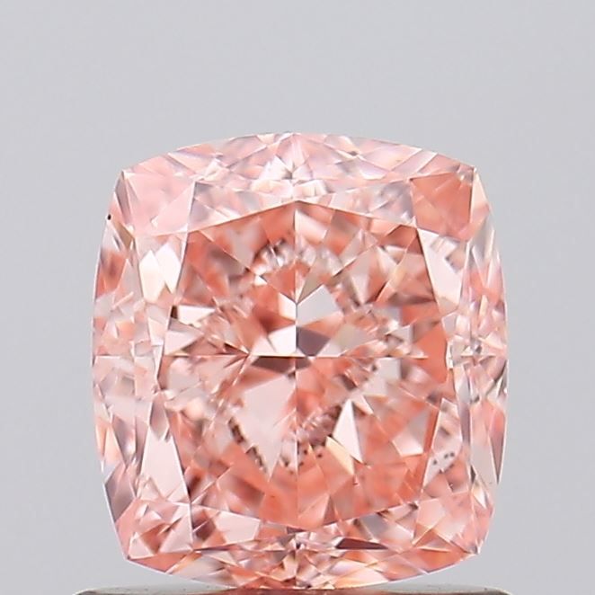 1.15 CT Fancy Intense Orangey Pink CUSHION BRILLIANT