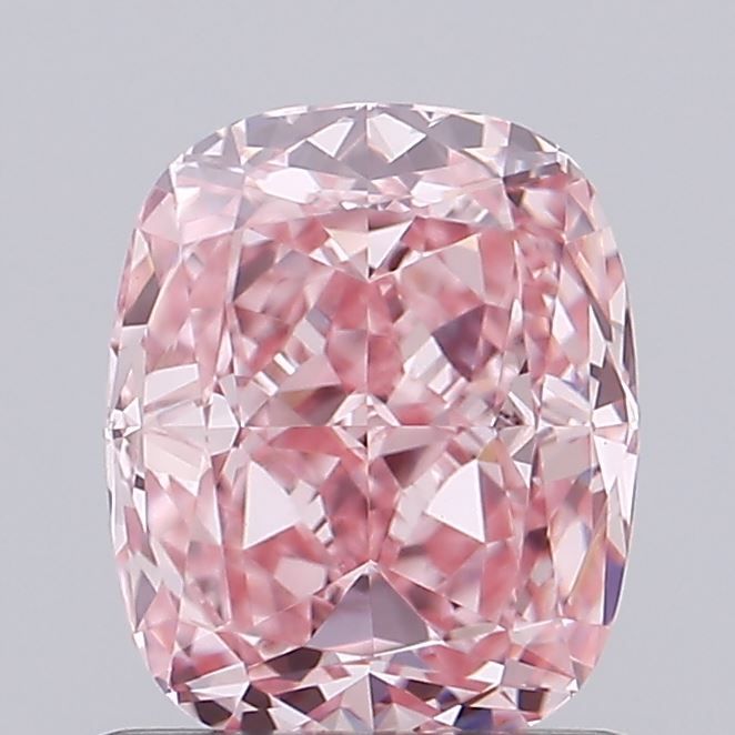0.93 CT Fancy Vivid Pink CUSHION BRILLIANT