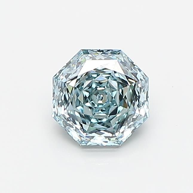 0.74 CT Fancy Intense Greenish Blue OCTAGONAL