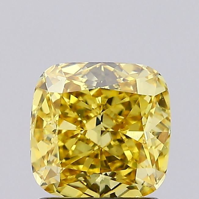 1.34 CT Fancy Vivid Yellow CUSHION MODIFIED