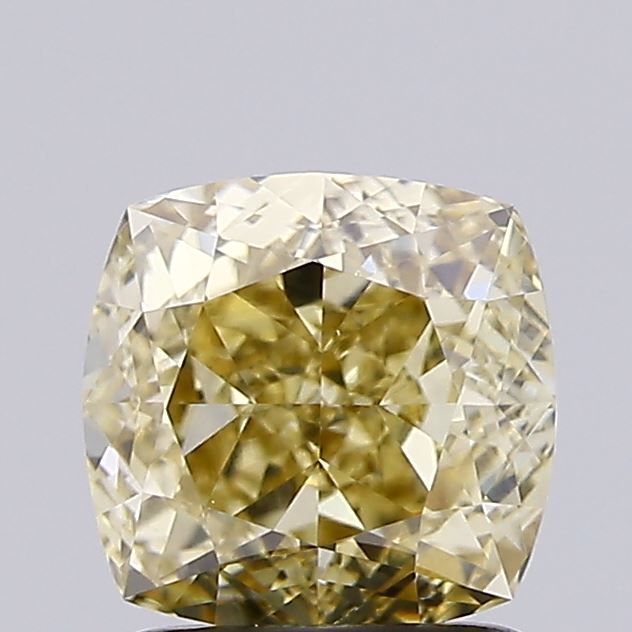 1.74 CT Fancy Light Yellow CUSHION MODIFIED