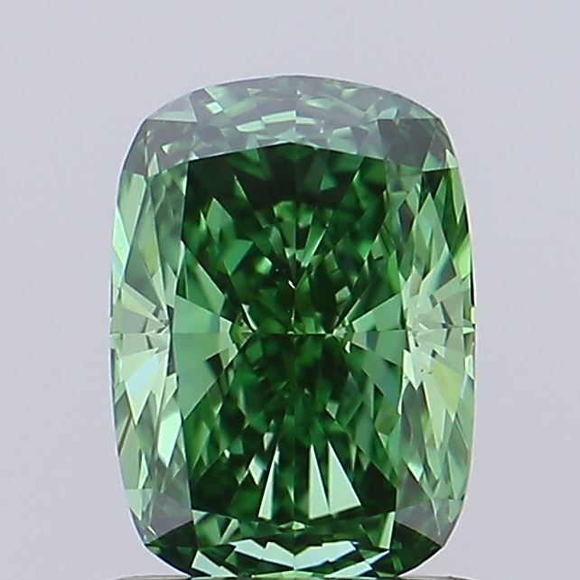 1.01 CT Fancy Vivid Green CUSHION MODIFIED