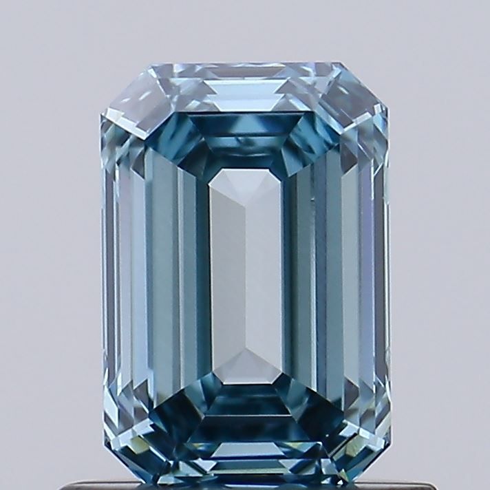 0.9 CT Fancy Intense Greenish Blue EMERALD
