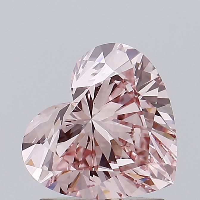 1.28 CT Fancy Intense Brown Pink HEART