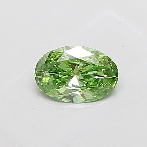 0.59 CT Fancy Vivid Green OVAL