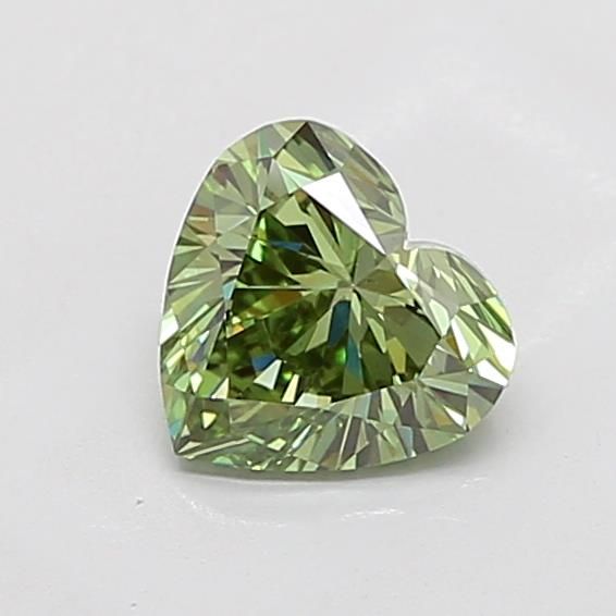 1.5 CT Fancy Vivid Green HEART