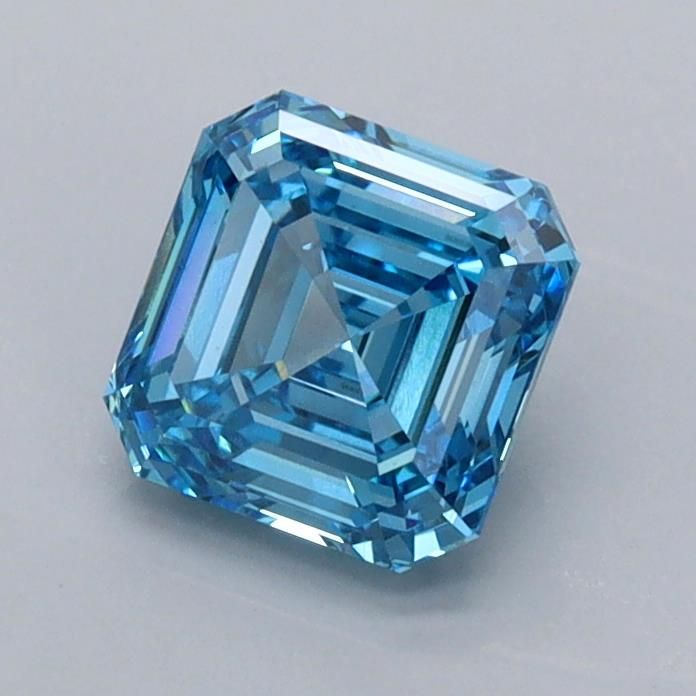 1.03 CT Fancy Vivid Blue ASSCHER