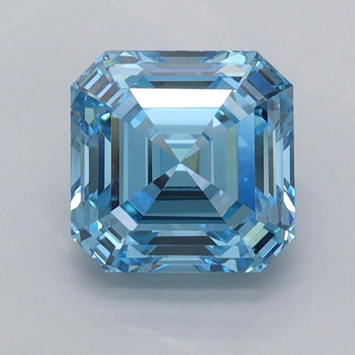 1.35 CT Fancy Vivid Blue ASSCHER