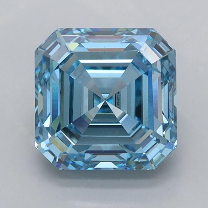 1.61 CT Fancy Vivid Blue ASSCHER