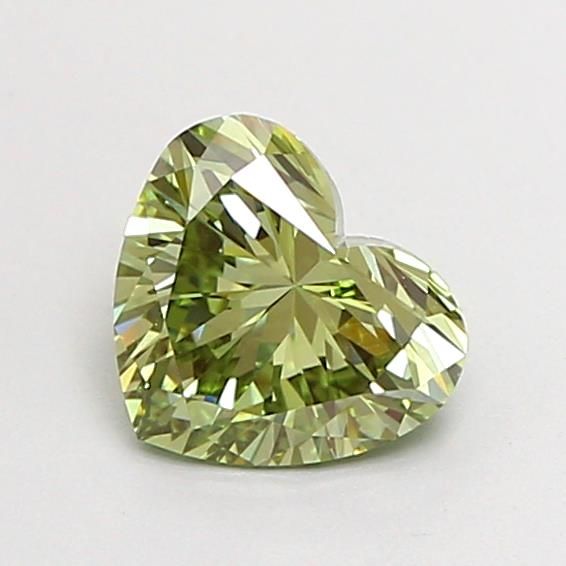 0.74 CT Fancy Vivid Green HEART