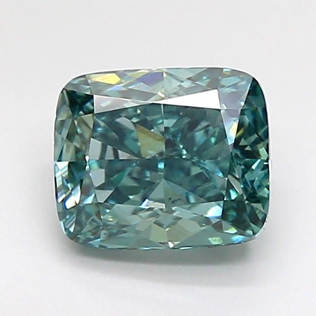 1.55 CT Fancy Vivid Green CUSHION MODIFIED