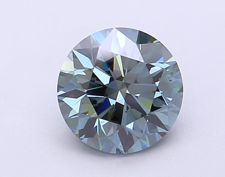 1.51 CT Fancy Vivid Green Blue ROUND