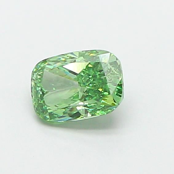 1.0 CT Fancy Vivid Green CUSHION MODIFIED