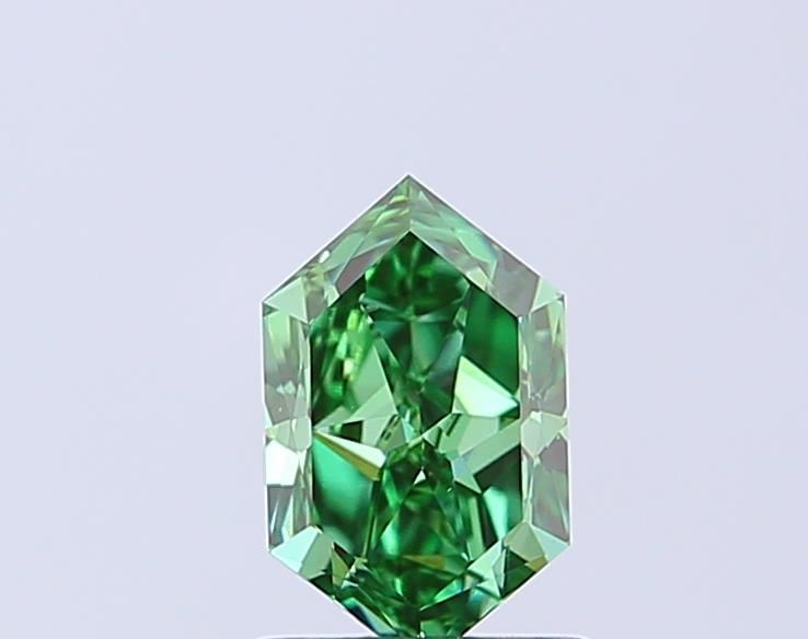 1.0 CT Fancy Vivid Green HEXAGONAL