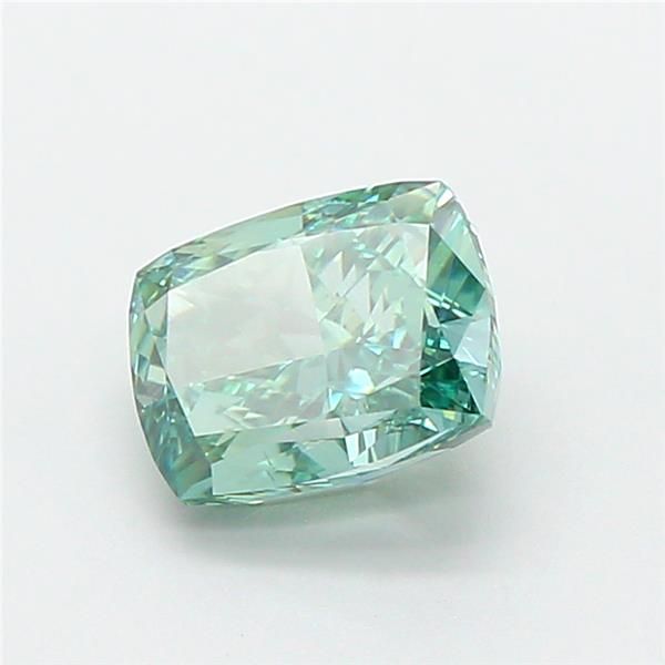 1.53 CT Fancy Vivid Green CUSHION MODIFIED