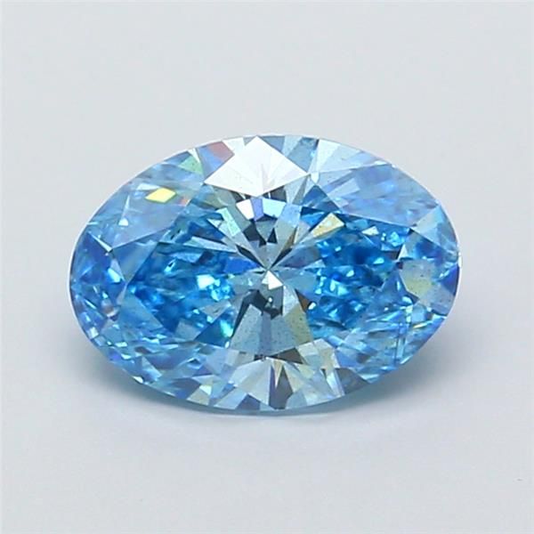 1.53 CT Fancy Vivid Blue OVAL