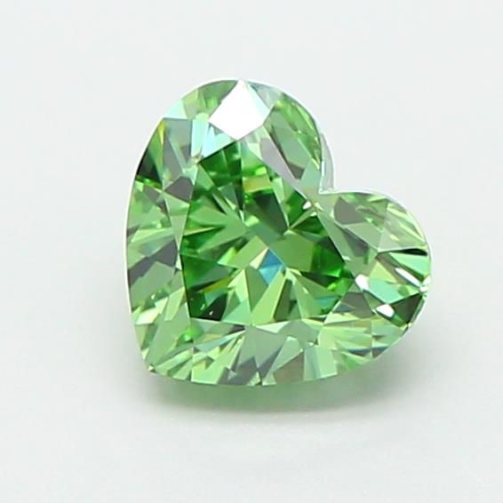 0.92 CT Fancy Vivid Green HEART