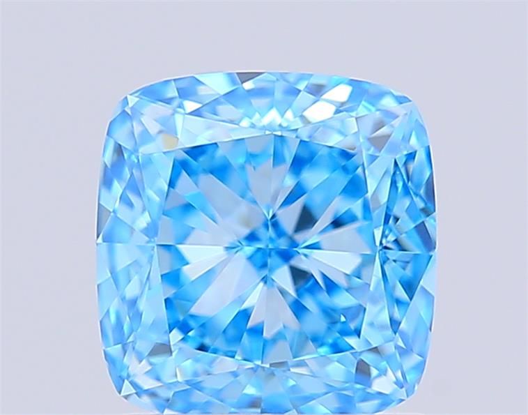 1.53 CT Fancy Vivid Blue CUSHION MODIFIED