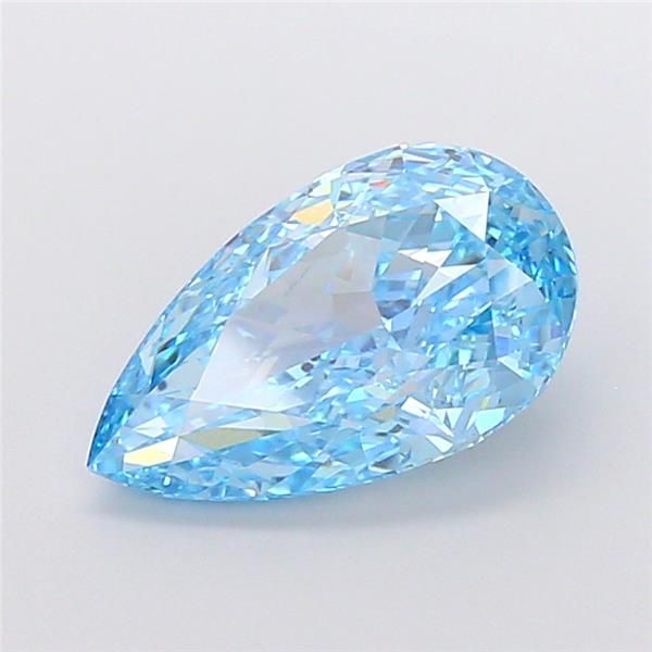 1.01 CT Fancy Vivid Green Blue PEAR