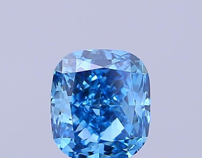 0.57 CT Fancy Vivid Blue CUSHION BRILLIANT