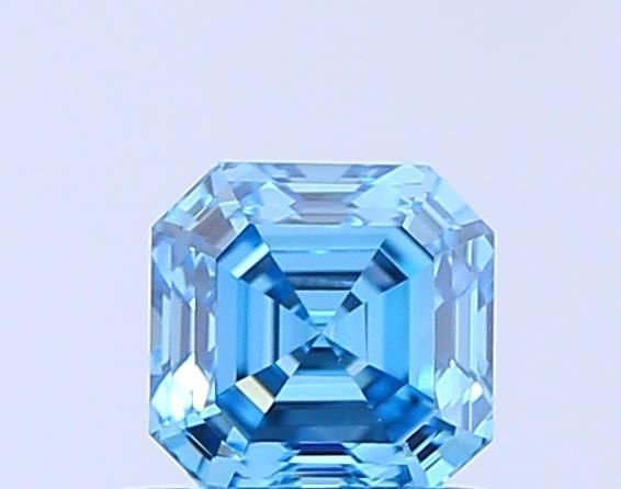 0.62 CT Fancy Vivid Blue ASSCHER