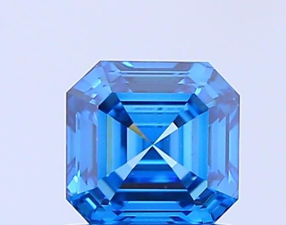 0.75 CT Fancy Vivid Blue ASSCHER