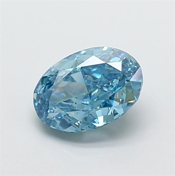 1.23 CT Fancy Vivid Blue OVAL