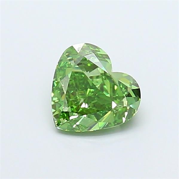 0.9 CT Fancy Vivid Green HEART