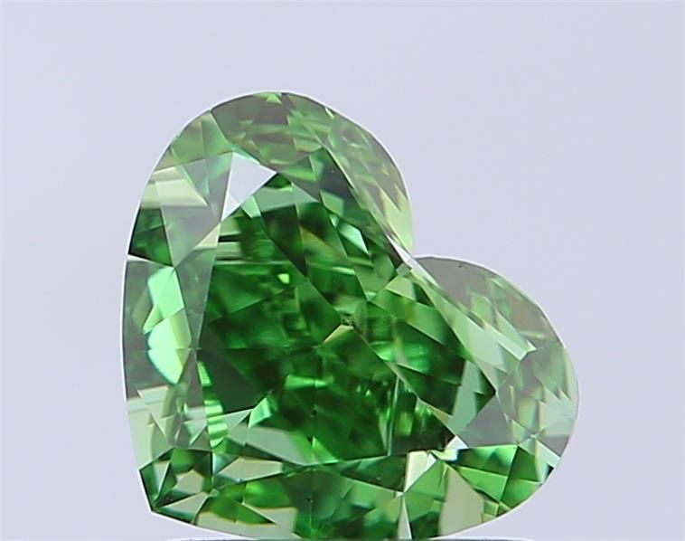 1.02 CT Fancy Vivid Green HEART