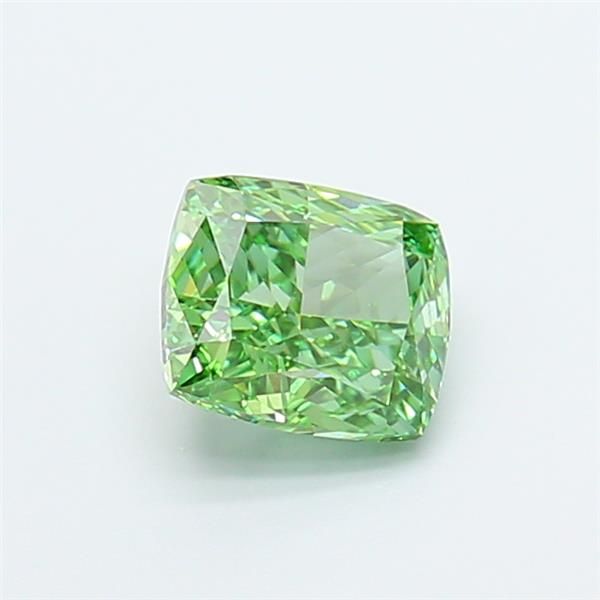 1.07 CT Fancy Vivid Green CUSHION MODIFIED