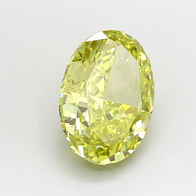 1.52 CT Fancy Intense Greenish Yellow OVAL
