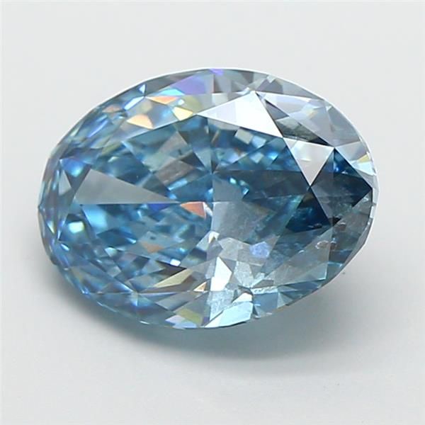 2.76 CT Fancy Vivid Blue OVAL