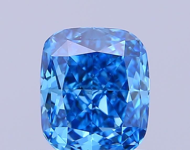 0.66 CT Fancy Vivid Blue CUSHION BRILLIANT